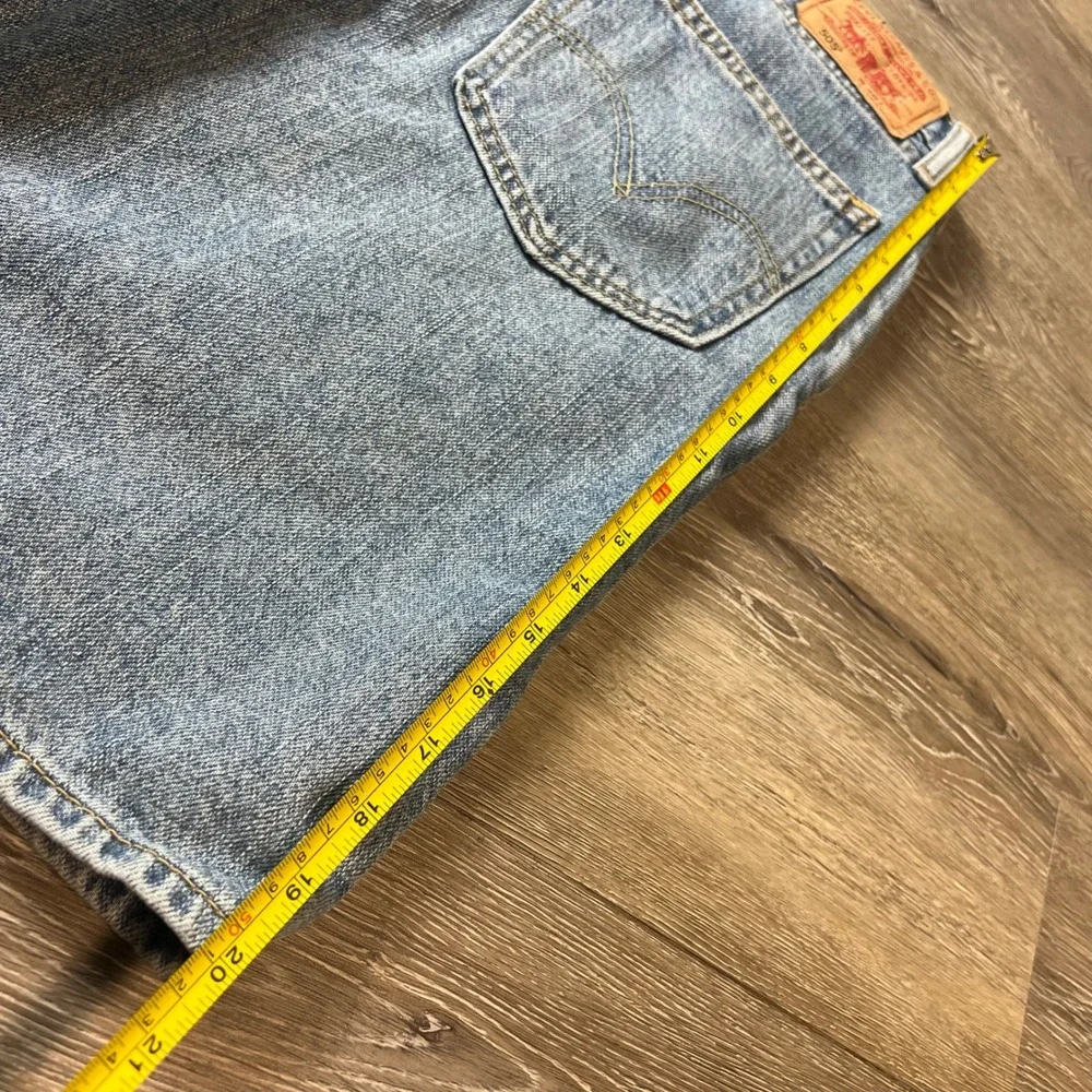 Levis 505 Denim Shorts Mens 36 Light Blue Straight Fit Cotton Jorts Casual